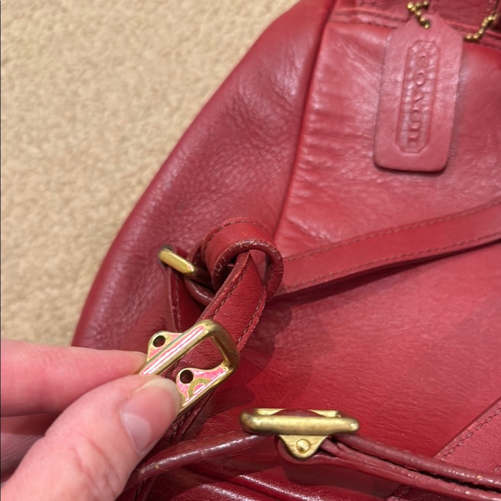 Coach Red Leather Backpack - image 6